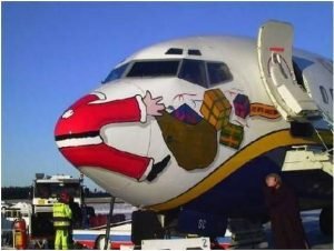 Santa hit by plane