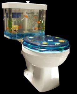 Aquarium toilet seat