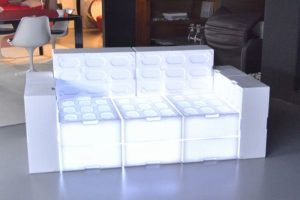 EPS fish boxes sofa by Muka Design Lab