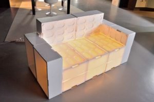 EPS fish boxes sofa by Muka Design Lab