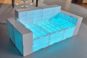 EPS fish boxes sofa by Muka Design Lab
