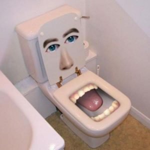 Happy toilet seat