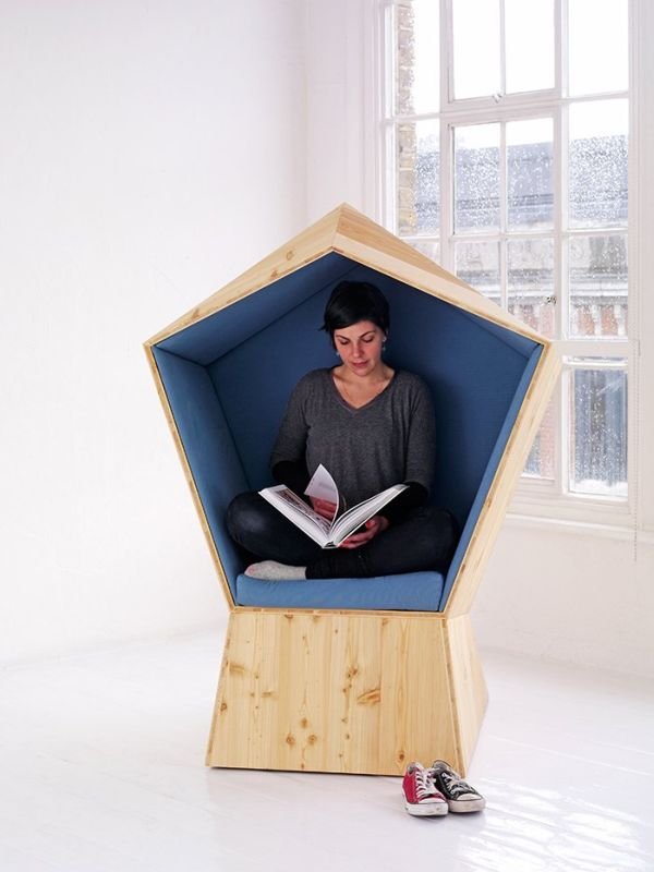 The 'Quiet' chair poses as an enclosed booth for personal retirement