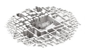 surreal room drawings