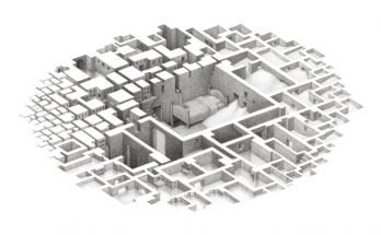 surreal room drawings