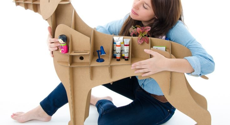 chucho cardboard dog shaped