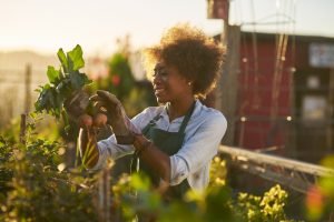 woman gardening