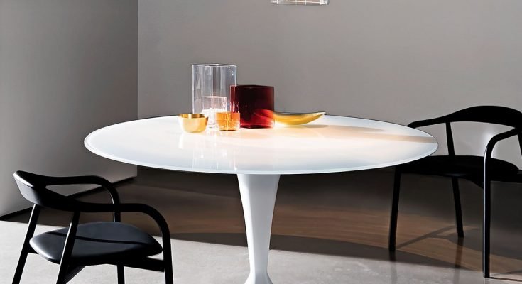 glass tulip dining table