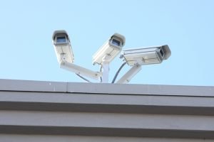 video surveillance cameras on roof