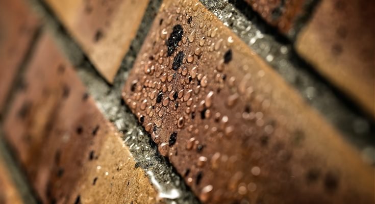 moisture on brick wall