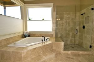 travertine tiles in bathroom