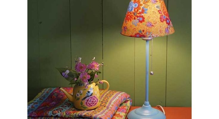 flowery cone shaped lamp shade