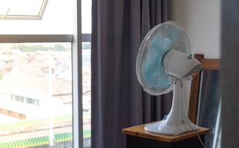 fan on a stool